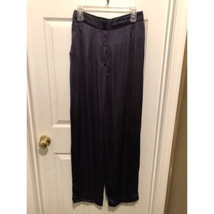Navy Blue Silk Pants